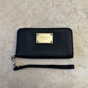 Michael Kors Black Wallet with Gold Accents